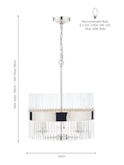 Laura Ashley Chrome Alexa Pendant 3 Light Ceiling Light - Image 4 of 4