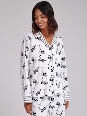 Loungeable Martini Stripe Super Soft Long Sleeve Button Through Pyjamas Set - Slika 3 od 4