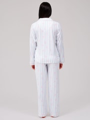 Loungeable Stripe Bow Super Soft Long Sleeve Button Through Pyjamas Set - 6的图像2｝