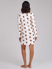 Loungeable Teddy Bear Super Soft Long Sleeve Henley Nighties - Image 2 de 4
