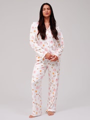 Loungeable Autumn Pumpkin Super Soft Long Sleeve Button Through Pyjamas Set - 5的图像3｝