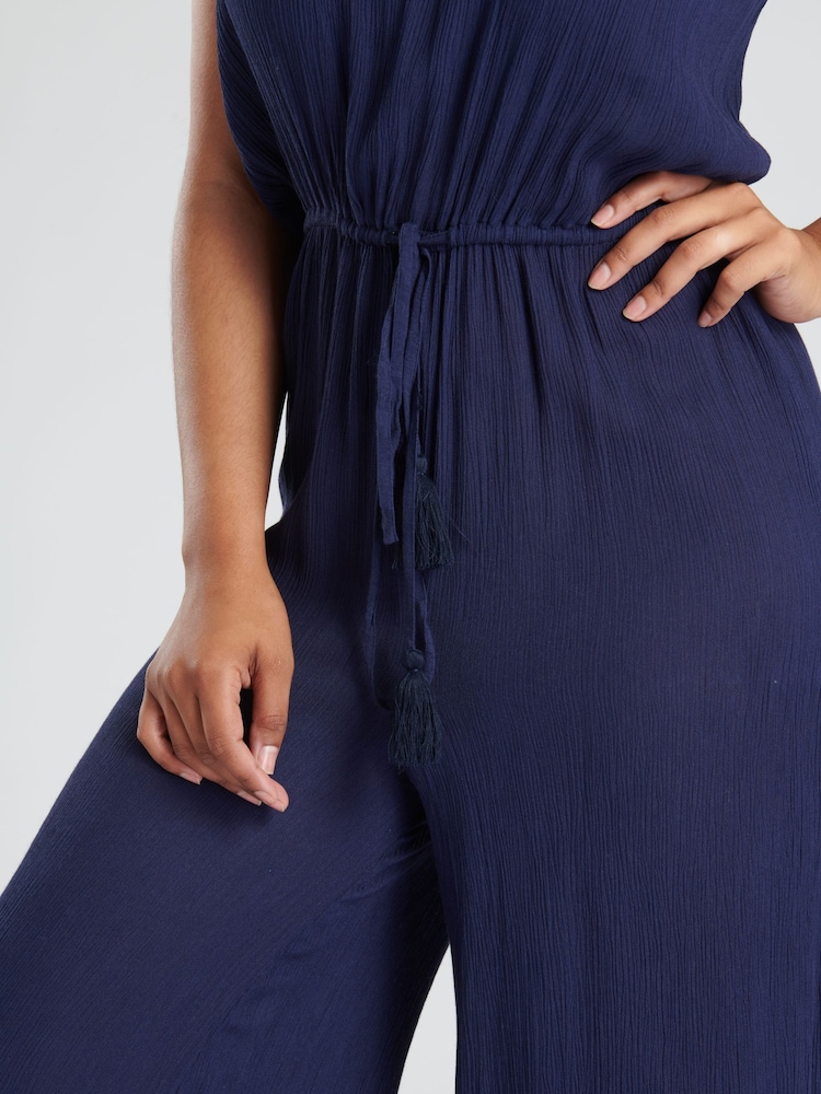 South Beach Natural Crinkle Viscose Strapless Jumpsuit - Image 2 of 5