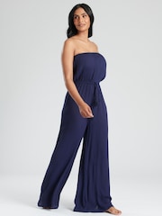 South Beach Natural Crinkle Viscose Strapless Jumpsuit - Image 4 of 5