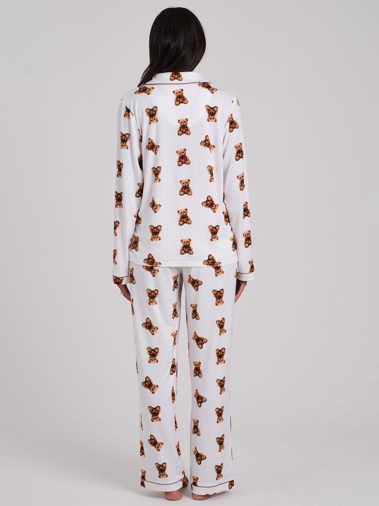 Ensemble pyjama Loungeable Teddy Bear Très doux à manches longues et boutonné - Image 2 de 5
