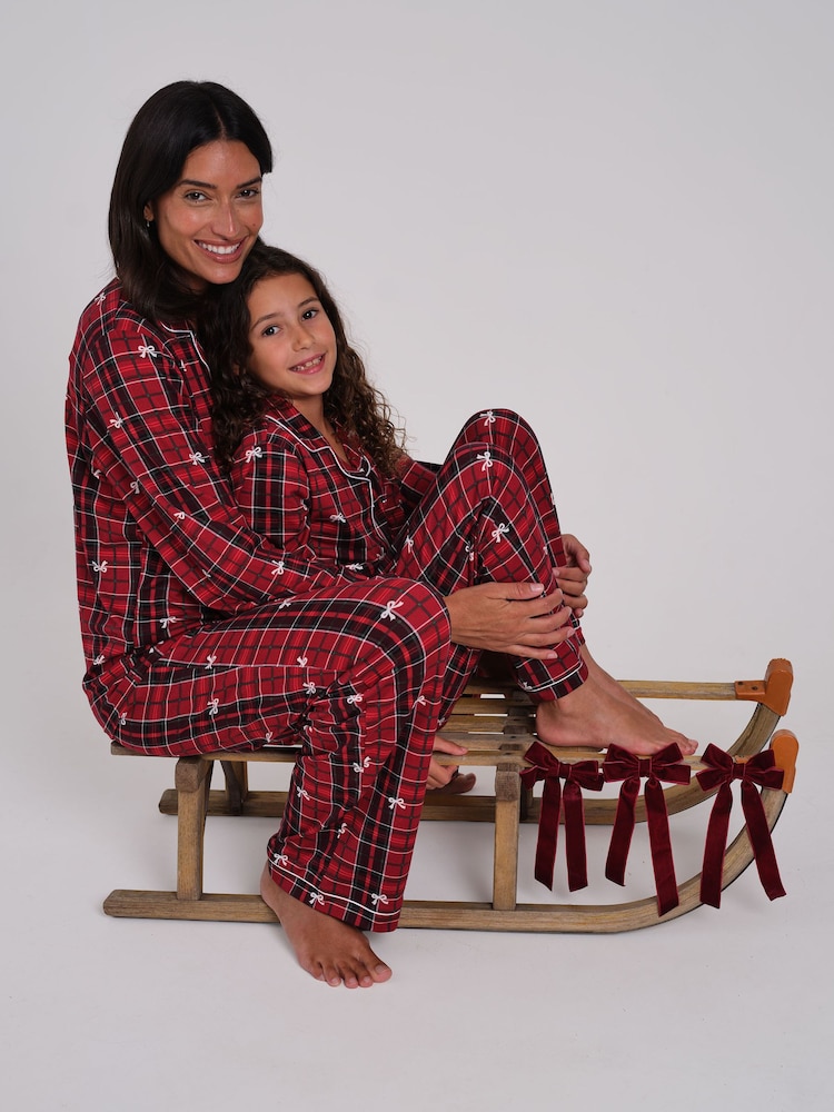 Loungeable Christmas Tartan Super Soft Long Sleeve Button Through Pyjamas Set - Image 5 de 5 Loungeable Christmas Tartan Super Soft Long Sleeve Button Through Pyjamas Set - Image 5 de 5
