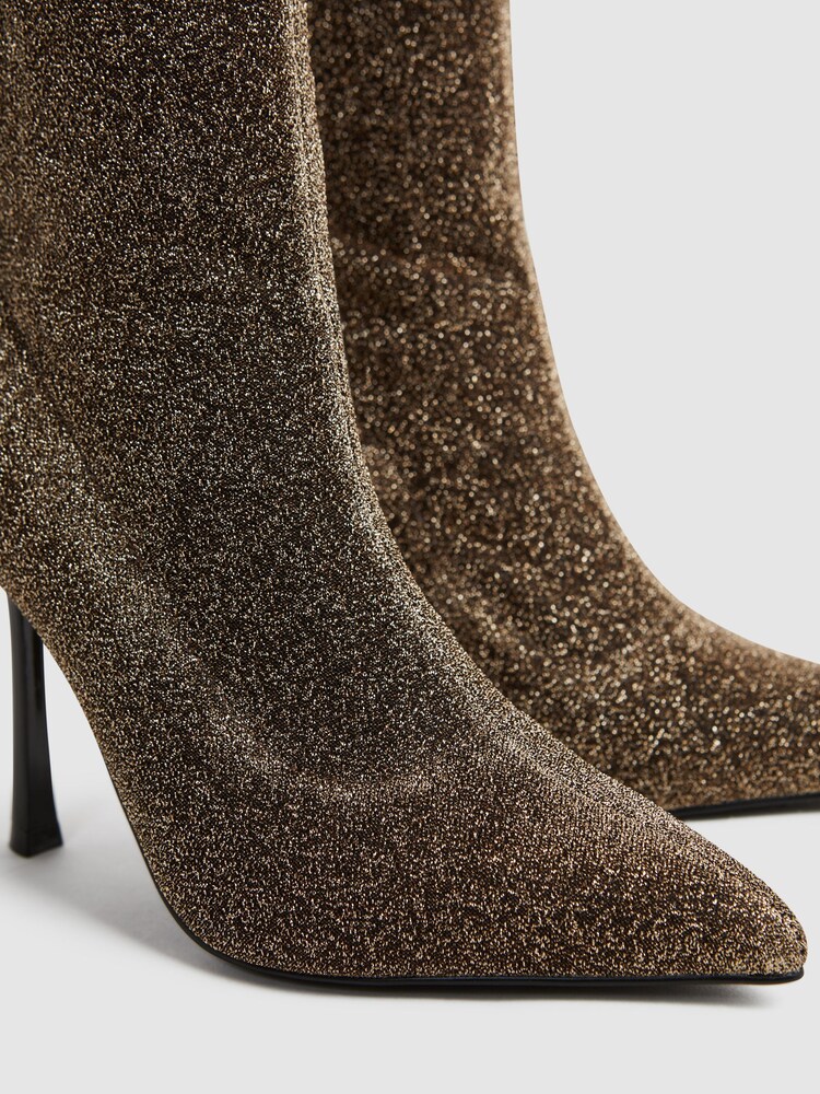 Reiss Bronze Jess Metallic Sock Boots - Image 5 of 5 Reiss Bronze Jess Metallic Sock Boots - Image 5 of 5