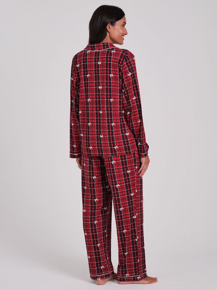 Loungeable Christmas Tartan Super Soft Long Sleeve Button Through Pyjamas Set - Image 2 de 5 Loungeable Christmas Tartan Super Soft Long Sleeve Button Through Pyjamas Set - Image 2 de 5