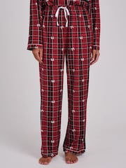 Loungeable Christmas Tartan Super Soft Long Sleeve Button Through Pyjamas Set - Image 4 de 5