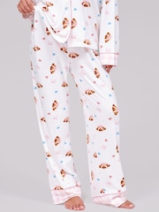 Loungeable Croissant Bow Super Soft Long Sleeve Button Through Pyjamas Set - 6এর মধ্যে 4 ছবি