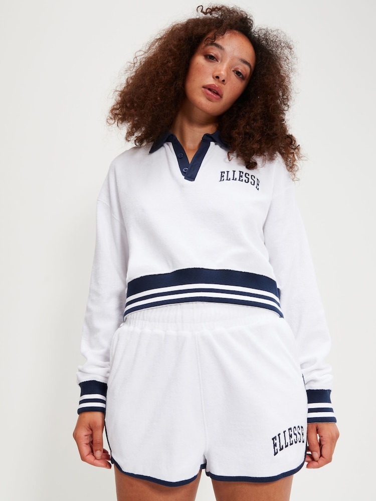 Ellesse Crocetta Cropped White Sweatshirt - Image 2 of 4
