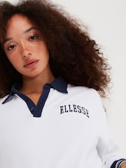 Ellesse Crocetta Cropped White Sweatshirt - Image 4 of 4