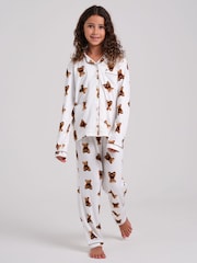 Ensemble pyjama Loungeable Teddy Bear Très doux à manches longues et boutonné - Image 1 de 4