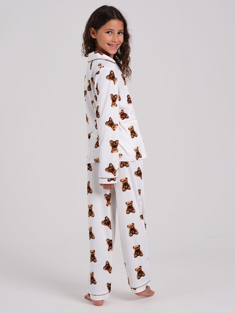 Ensemble pyjama Loungeable Teddy Bear Très doux à manches longues et boutonné - Image 2 de 4