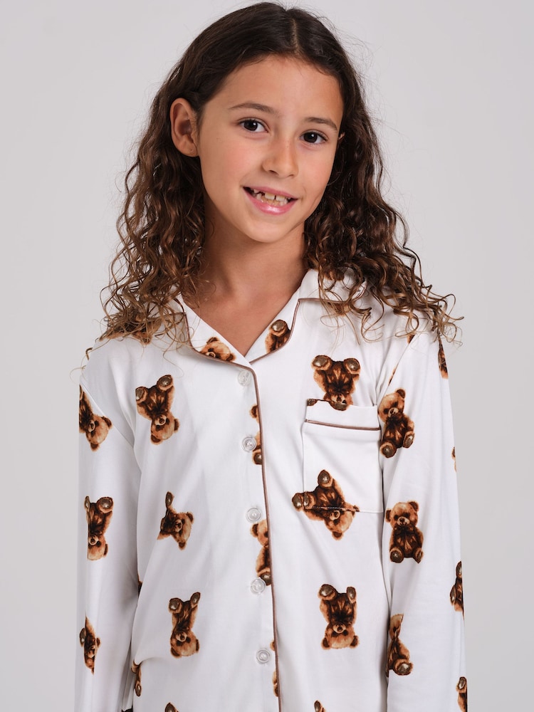 Ensemble pyjama Loungeable Teddy Bear Très doux à manches longues et boutonné - Image 4 de 4