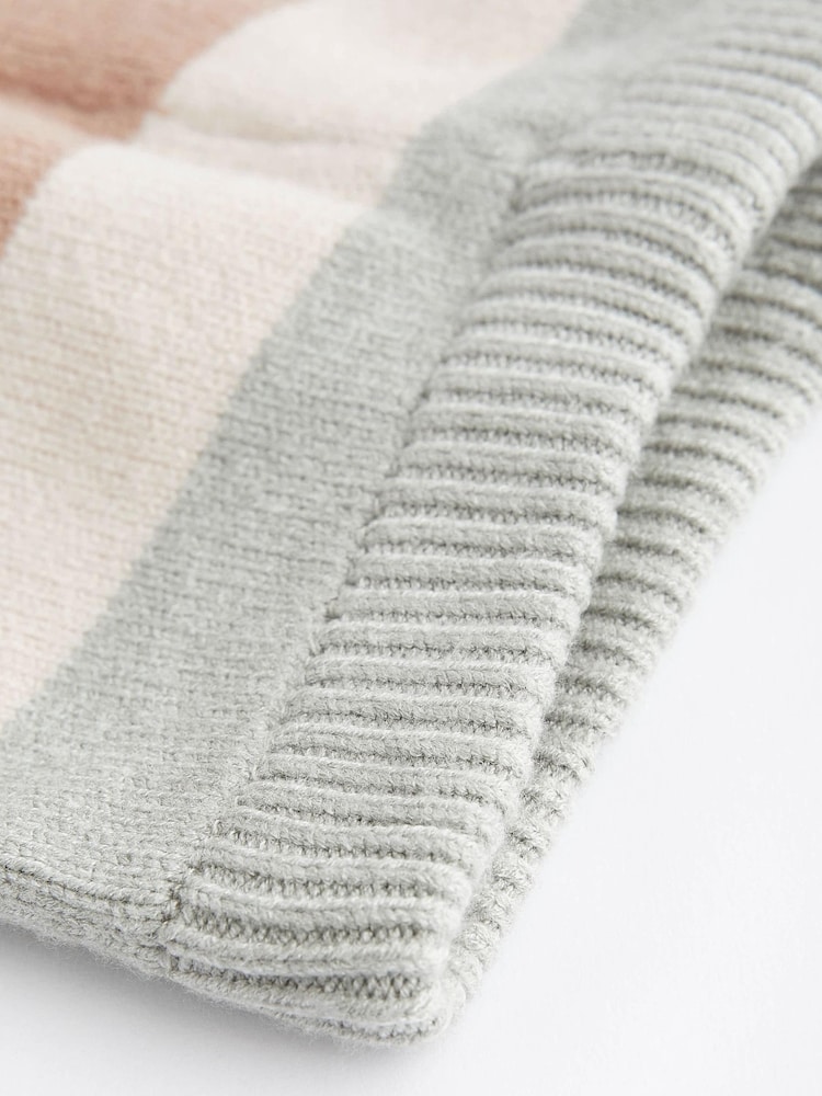 Tan/Blue Tiger Stripe Baby Knitted Jumper & Leggings 2 Piece Set (0mths-2yrs) - Image 12 of 12