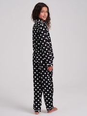 Loungeable Black Polka Dot Super Soft Long Sleeve Button Through Pyjamas Set - Image 3 of 5