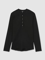 黑色 - Reiss Francisco 羅紋長袖亨利 T 裇 - 圖片 2，共 6