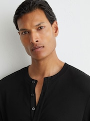 黑色 - Reiss Francisco 羅紋長袖亨利 T 裇 - 圖片 4，共 6