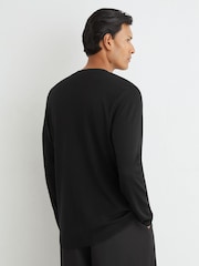 黑色 - Reiss Francisco 羅紋長袖亨利 T 裇 - 圖片 5，共 6