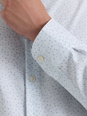 Charles Tyrwhitt White Non-iron Stretch Linear Floral Print Slim Fit Shirt - Image 3 of 6