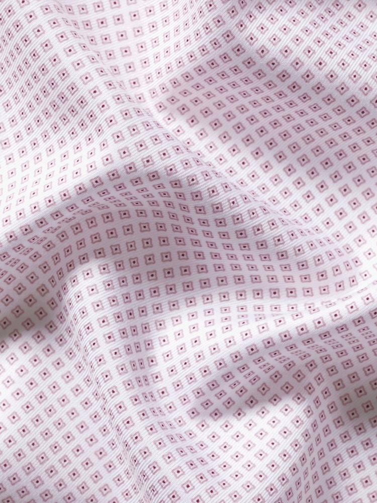 Charles Tyrwhitt Pink Non-iron Stretch Geometric Print Slim Fit Shirt - Image 6 of 6 Charles Tyrwhitt Pink Non-iron Stretch Geometric Print Slim Fit Shirt - Image 6 of 6