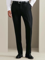 Grå - Charles Tyrwhitt Flannel Slim Fit Plain Suit Trousers - Bild 1 av 5