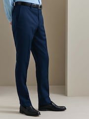 Синий - Charles Tyrwhitt слим фит деловые брюки с узором "в елочку" Performance - Изображение 1 5