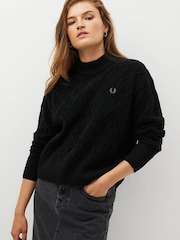 Fred Perry Chenille Grip Black Jumper - Image 1 of 7