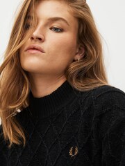Fred Perry Chenille Grip Black Jumper - Image 4 of 7