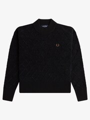 Fred Perry Chenille Grip Black Jumper - Image 6 of 7