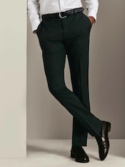 Зеленый - Charles Tyrwhitt слим фит деловые брюки с узором "в елочку" Performance - Изображение 2 7