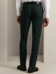 Зеленый - Charles Tyrwhitt слим фит деловые брюки с узором "в елочку" Performance - Изображение 3 7