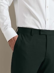 Зеленый - Charles Tyrwhitt слим фит деловые брюки с узором "в елочку" Performance - Изображение 5 7