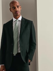 Charles Tyrwhitt Green Slim Fit Herringbone Performance Suit Jacket - Image 1 of 7