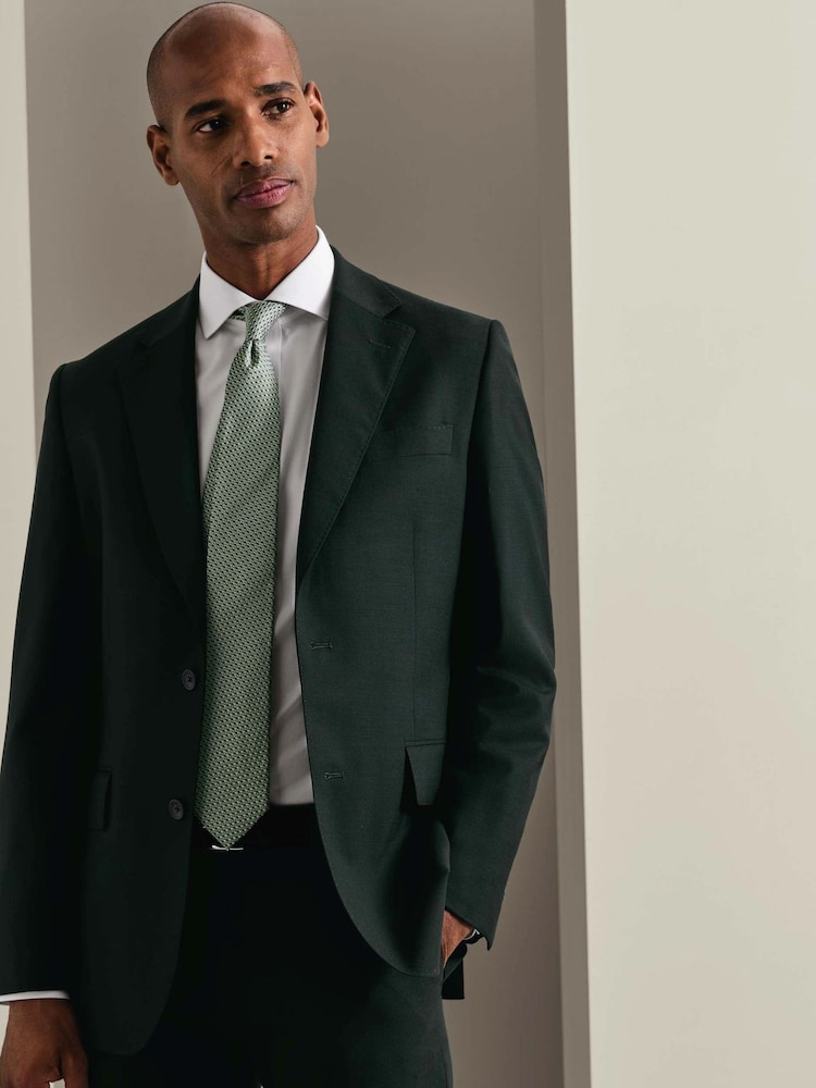 Charles Tyrwhitt Green Slim Fit Herringbone Performance Suit Jacket - Image 1 of 7 Charles Tyrwhitt Green Slim Fit Herringbone Performance Suit Jacket - Image 1 of 7
