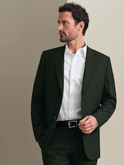 Charles Tyrwhitt Green Slim Fit Herringbone Performance Suit Jacket - Image 2 of 7