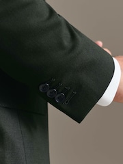 Charles Tyrwhitt Green Slim Fit Herringbone Performance Suit Jacket - Image 5 of 7