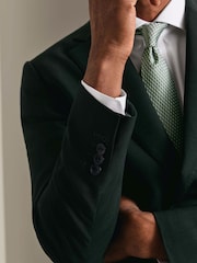 Charles Tyrwhitt Green Slim Fit Herringbone Performance Suit Jacket - Image 7 of 7