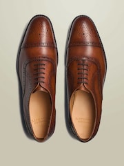 Charles Tyrwhitt Tan Brown Leather Oxford Brogues Shoes - Image 3 of 4