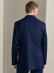 Charles Tyrwhitt Blue Slim Fit Herringbone Performance Suit Jacket - Image 4 of 6
