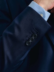 Charles Tyrwhitt Blue Slim Fit Herringbone Performance Suit Jacket - Image 5 of 6