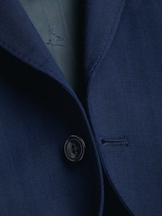 Charles Tyrwhitt Blue Slim Fit Herringbone Performance Suit Jacket - Image 6 of 6