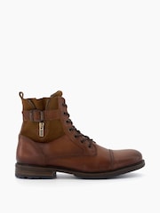 Braun/Chrom - Dune London Call Call Legere Stiefeletten mit Schnallenriemen - Bild 3 von 6