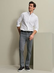 Charles Tyrwhitt Grey Twill Slim Fit 5 Pocket Jeans - Image 1 of 6
