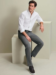 Charles Tyrwhitt Grey Twill Slim Fit 5 Pocket Jeans - Image 2 of 6