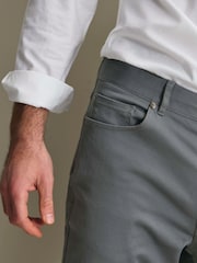 Charles Tyrwhitt Grey Twill Slim Fit 5 Pocket Jeans - Image 4 of 6