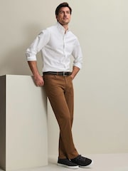 Charles Tyrwhitt Yellow Twill Slim Fit 5 Pocket Jeans - Image 1 of 5
