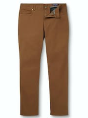Charles Tyrwhitt Yellow Twill Slim Fit 5 Pocket Jeans - Image 4 of 5