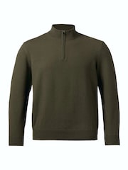 Verde - Pulover cu fermoar din cașmir Denim Charles Tyrwhitt - Imaginea 3 din 5