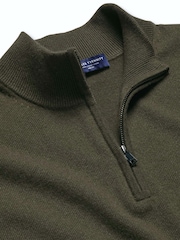 Verde - Pulover cu fermoar din cașmir Denim Charles Tyrwhitt - Imaginea 4 din 5